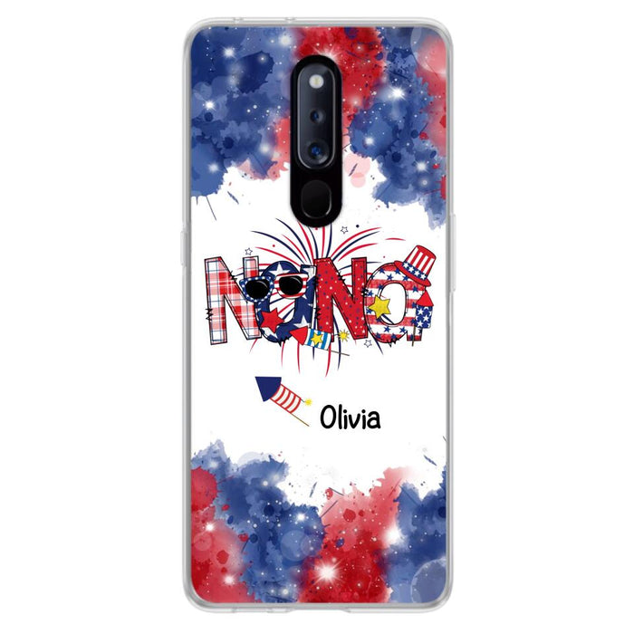 Custom Personalized Grandma Phone Case - 4th of July Mimi Phone Case With Child Names - Up To 10 Children - Gift Idea For Grandma - Cases For Oppo, Xiaomi And Huawei