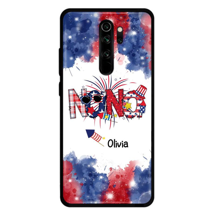 Custom Personalized Grandma Phone Case - 4th of July Mimi Phone Case With Child Names - Up To 10 Children - Gift Idea For Grandma - Cases For Oppo, Xiaomi And Huawei