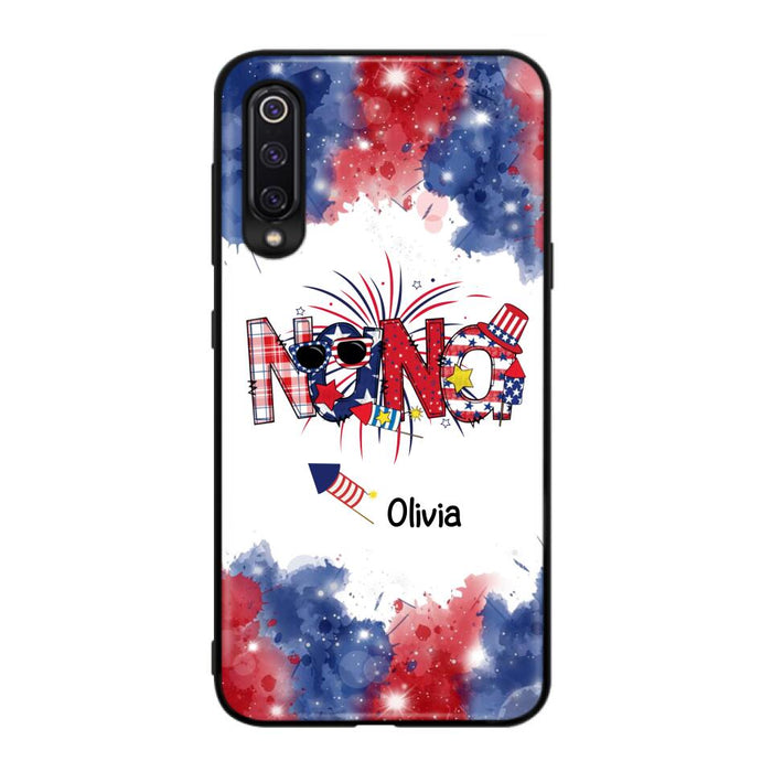 Custom Personalized Grandma Phone Case - 4th of July Mimi Phone Case With Child Names - Up To 10 Children - Gift Idea For Grandma - Cases For Oppo, Xiaomi And Huawei