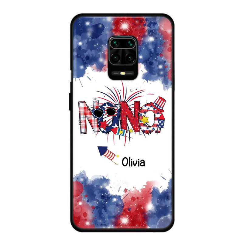 Custom Personalized Grandma Phone Case - 4th of July Mimi Phone Case With Child Names - Up To 10 Children - Gift Idea For Grandma - Cases For Oppo, Xiaomi And Huawei