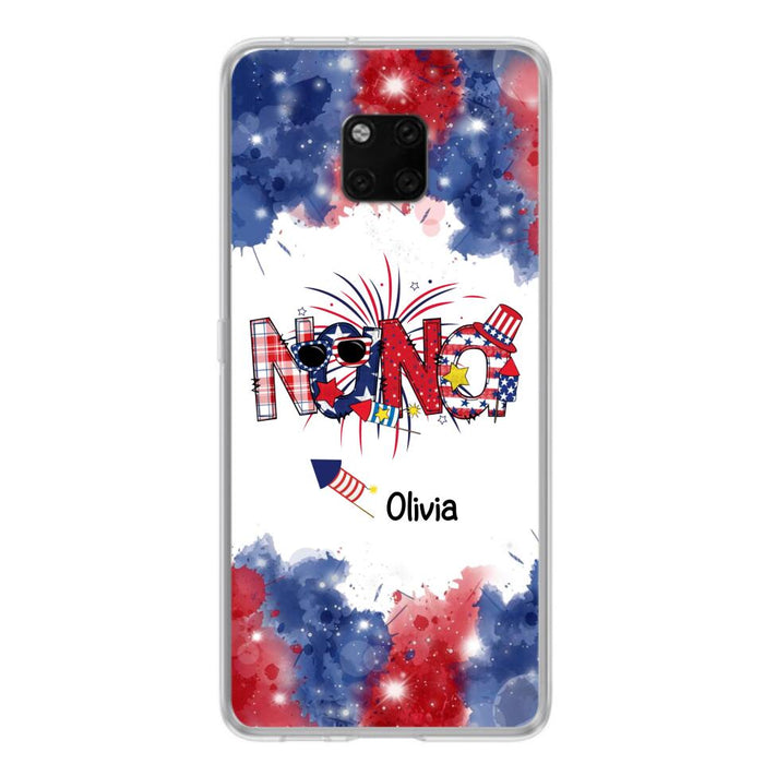 Custom Personalized Grandma Phone Case - 4th of July Mimi Phone Case With Child Names - Up To 10 Children - Gift Idea For Grandma - Cases For Oppo, Xiaomi And Huawei