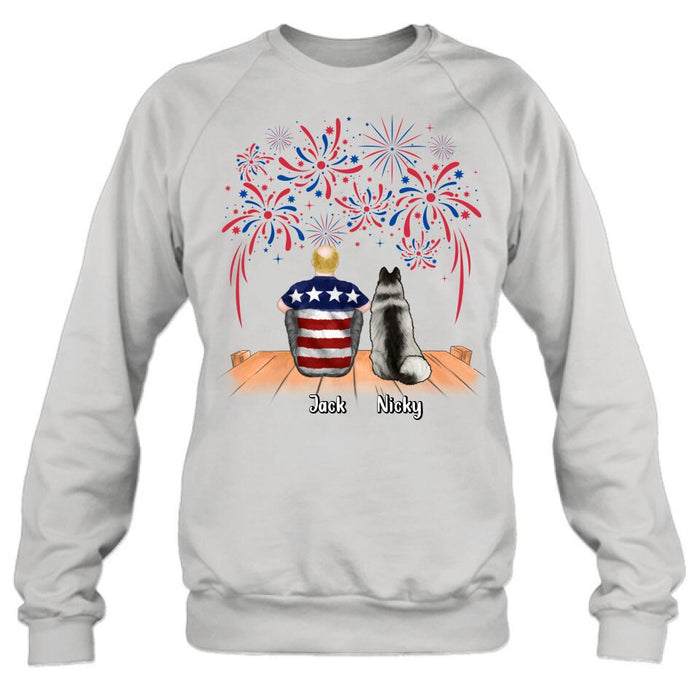 Custom Personalized Independence Day Shirt - Family With Upto 4 Dogs/Cats - Gift Idea For Independence Day/Family/Dog/Cat Lover