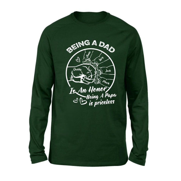 Custom Personalized Happy Father's Day Shirt - Gift Idea From Daughter/Son To Dad - Being A Dad Is An Honor