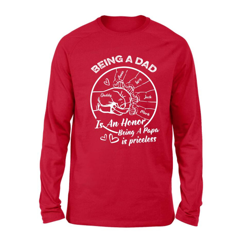 Personalized Happy Father's Day Shirt - Gift Idea From Daughter/Son To Dad - Being A Dad Is An Honor