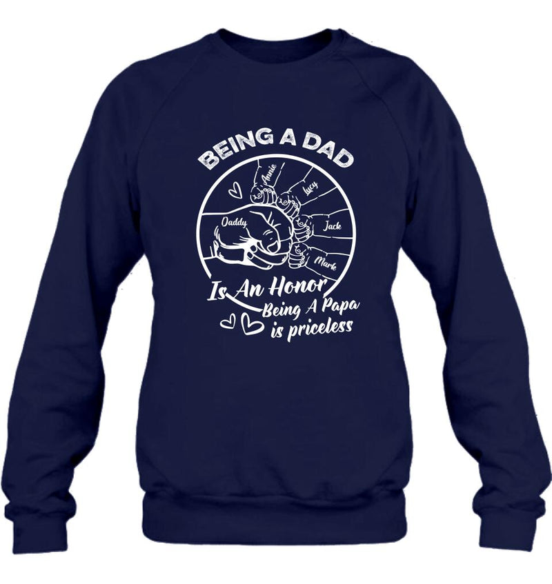 Personalized Happy Father's Day Shirt - Gift Idea From Daughter/Son To Dad - Being A Dad Is An Honor