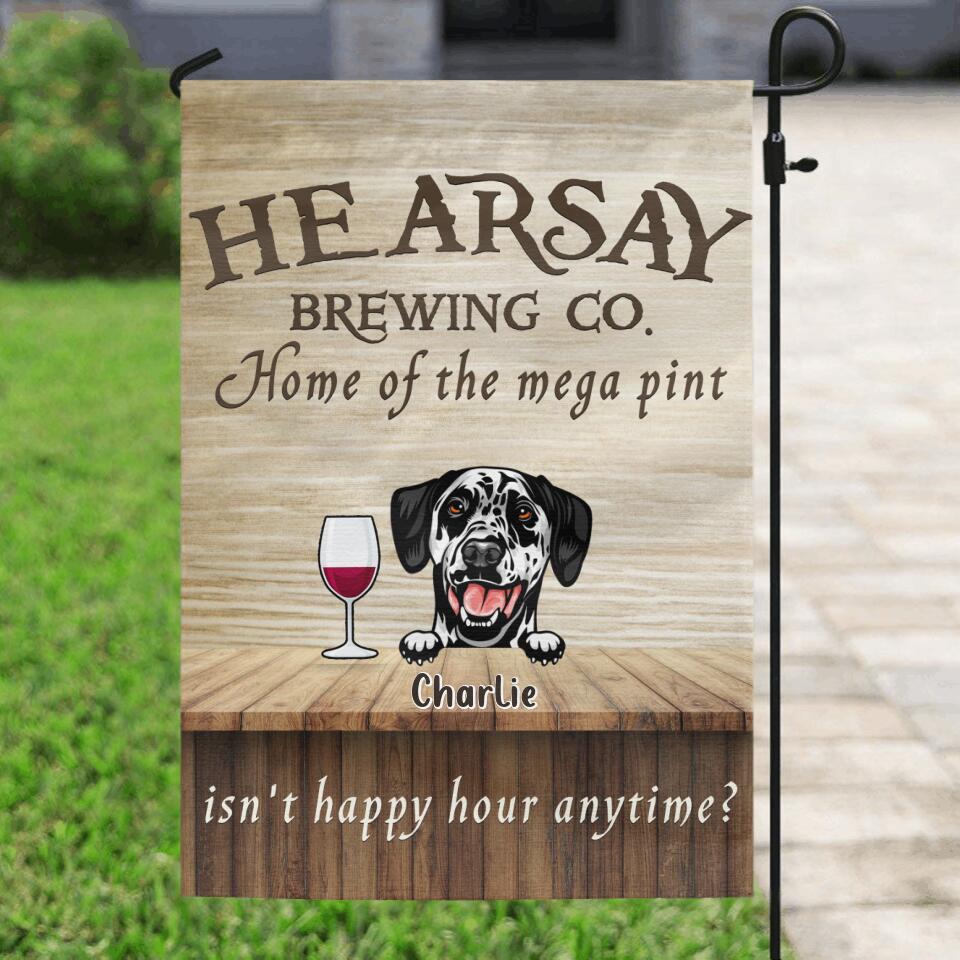 Personalized Dogs Flag Sign - Gift For Dog Lover - Hearsay Brewing co. Home Of The Mega Pint main image 1