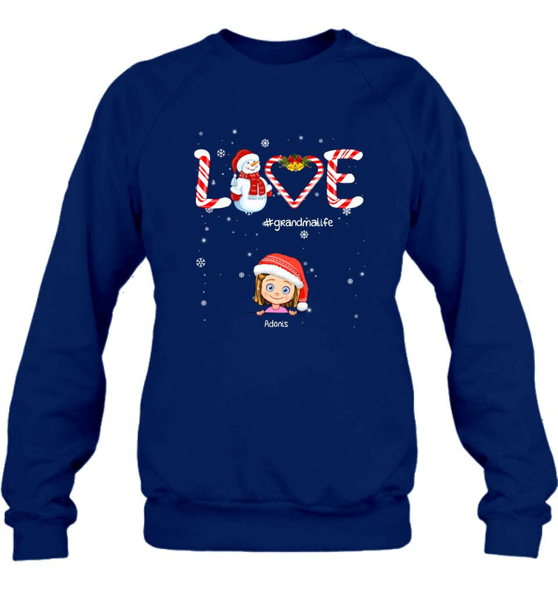 Personalized Christmas Grandmalife Sweatshirt/T-shirt/Hoodie - Up to 6 Kids - Gift Idea For Grandma, Mama