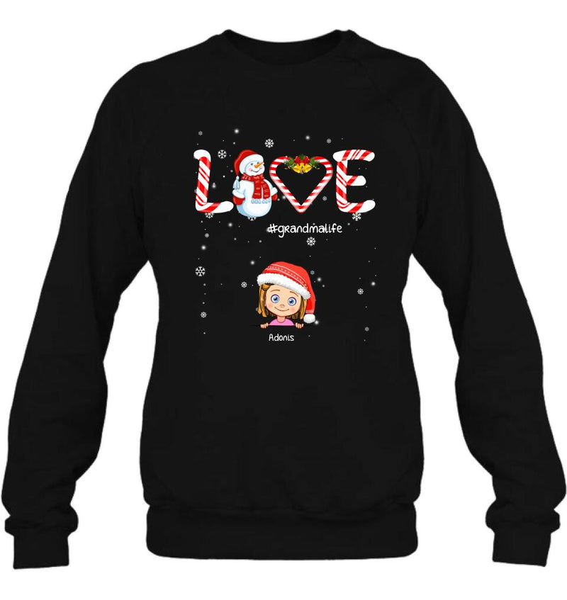 Personalized Christmas Grandmalife Sweatshirt/T-shirt/Hoodie - Up to 6 Kids - Gift Idea For Grandma, Mama