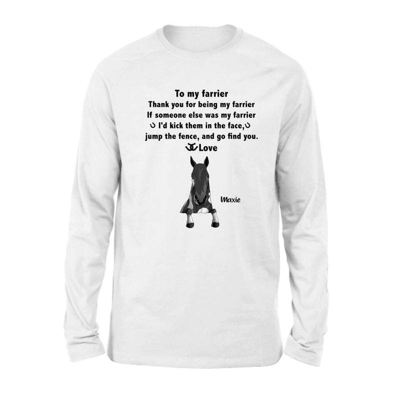 Personalized To My Farrier From Horses T-Shirt/Sweatshirt/Hoodie - Up to 4 Horses - Best Gift For Horses Lover - Thank You For Being My Farrier