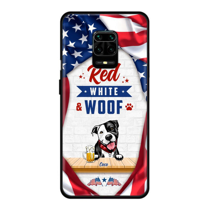 Custom Personalized Dog Phone Case - Gift Idea For Independence Day/ Dog Lover - Red, White & Woof - Case For Xiaomi, Oppo And Huawei