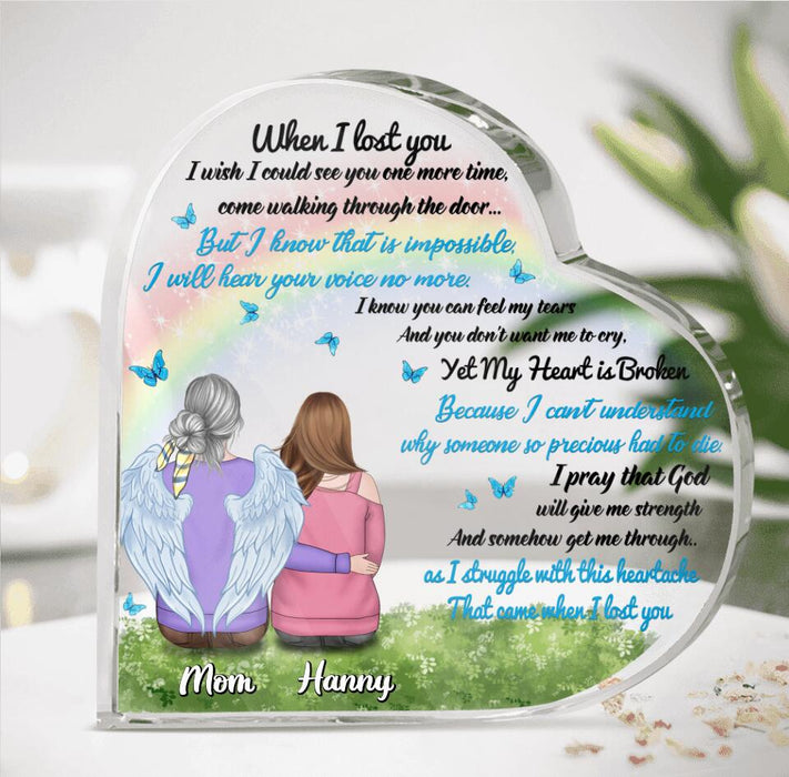 Custom Personalized Memorial Crystal Heart - Memorial Gift Idea for Father's Day/Mother's Day/Daughter/Son/Husband/Wife - When I Lost You