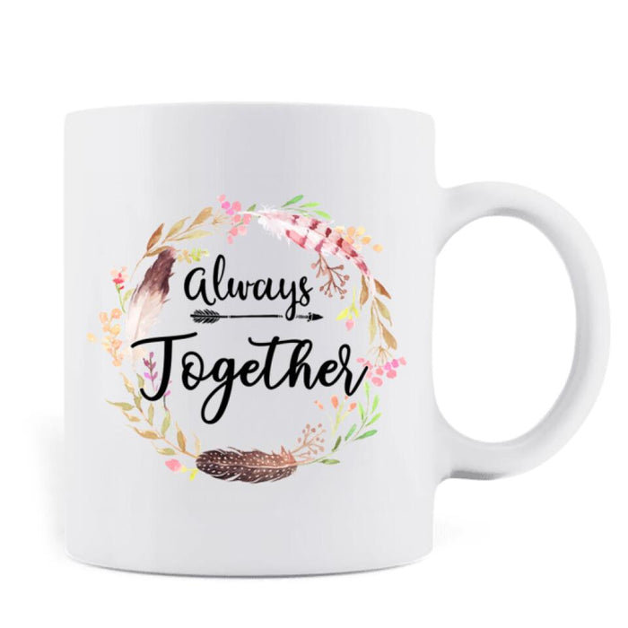 Custom Personalized Coffee Mug - Boho Girls, Upto 3 Girls - Best Gift For Friend -  Always Together