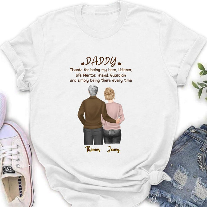 Custom Personalized Daddy Shirt- Gift Idea For Family - Thanks For Being My Hero