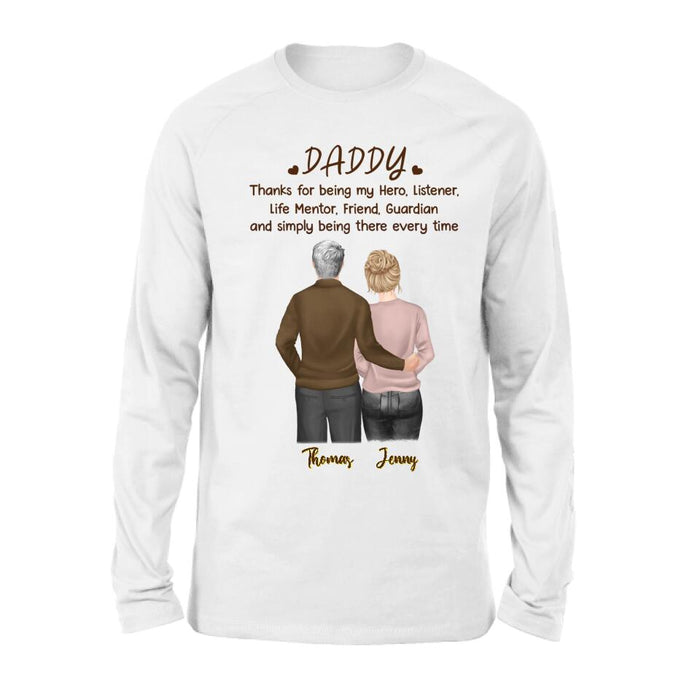 Custom Personalized Daddy Shirt- Gift Idea For Family - Thanks For Being My Hero