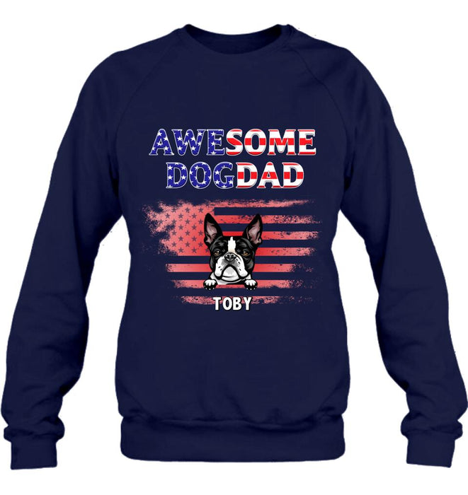 Custom Personalized Dog Dad Shirt/Hoodie - Gift Idea For Father's Day/Dog Lovers - Up To 6 Dogs - Awesome Dog Dad