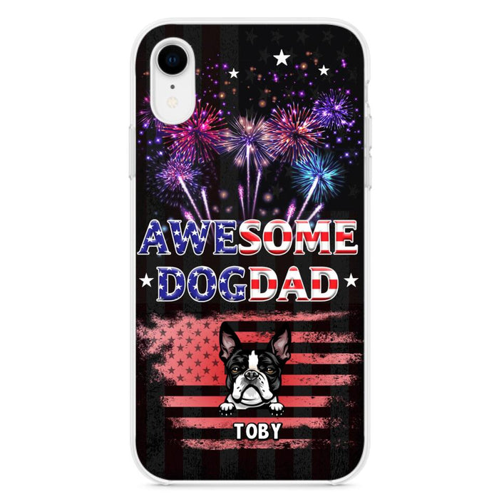 Custom Personalized Dog Dad Phone Case - Gift Idea For Father's Day/Dog Lovers - Up To 6 Dogs - Awesome Dog Dad - Cases For Iphone And Samsung