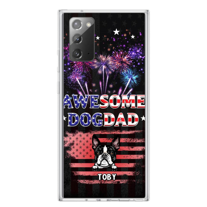 Custom Personalized Dog Dad Phone Case - Gift Idea For Father's Day/Dog Lovers - Up To 6 Dogs - Awesome Dog Dad - Cases For Iphone And Samsung