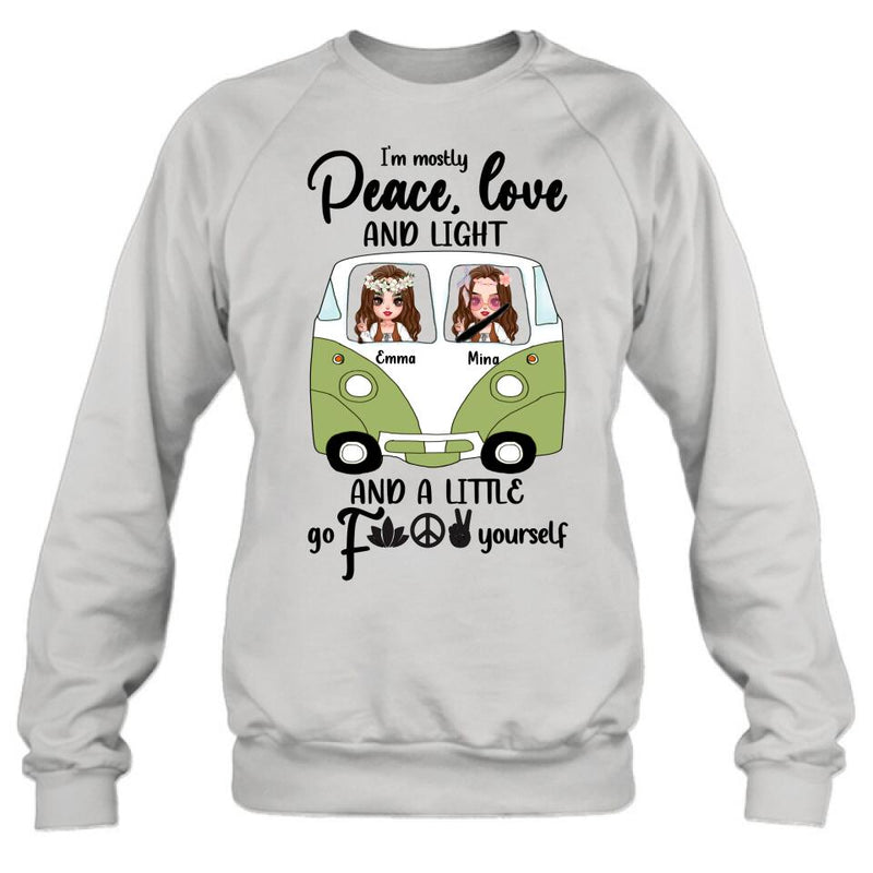 Personalized Hippie Girls T-Shirt/Long Sleeve/Sweatshirt/Pullover Hoodie - Gift For Hippies/Hodophiles/Friends - Stay Trippy Little Hippie