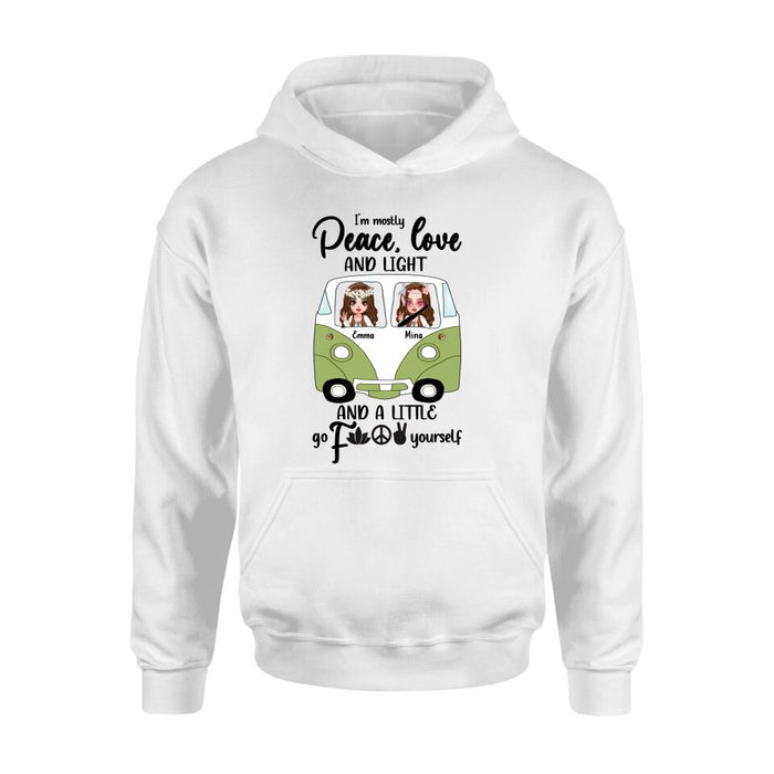 Custom Personalized Hippie Girls T-Shirt/ Long Sleeve/ Sweatshirt/ Pullover Hoodie - Gift For Hippies/ Hodophiles/ Friends - Stay Trippy Little Hippie