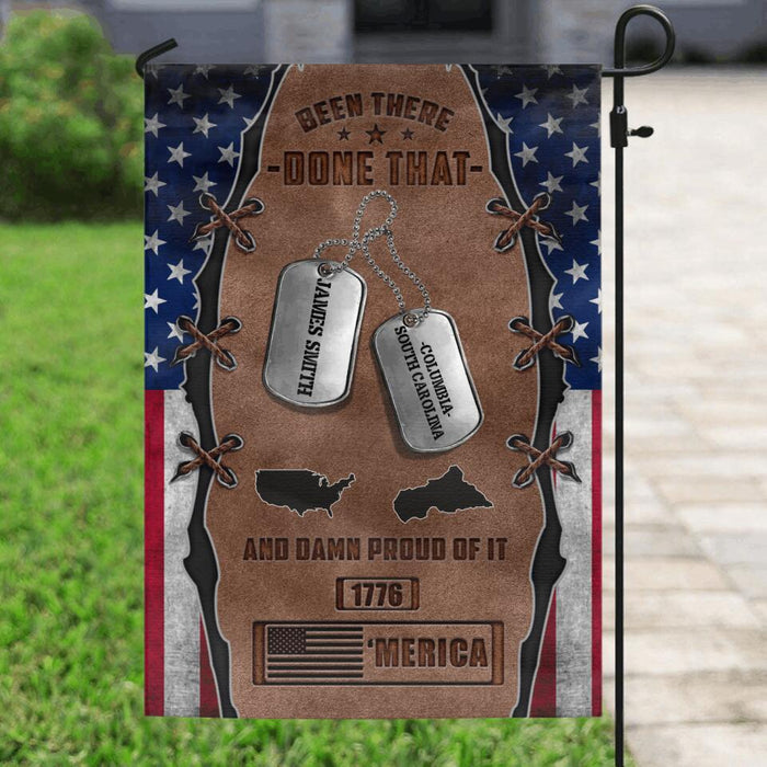 Custom Personalized Veteran Flag Sign - Gift Idea For Father/ Veteran/ Independence Day - Been There Done That
