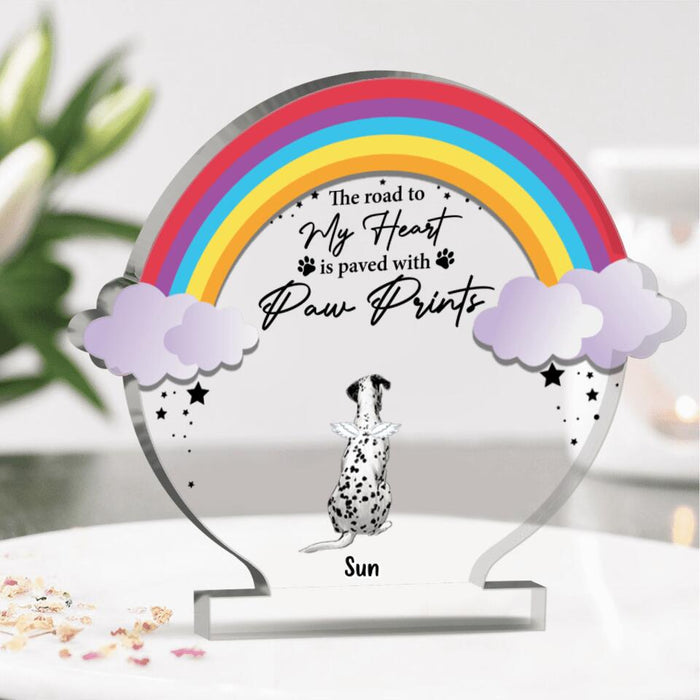 Custom Personalized Dogs At The Rainbow Bridge Acrylic Plaque - Memorial Gift Dog Lover - I Wish The Rainbow Bridge Had Visiting Hours