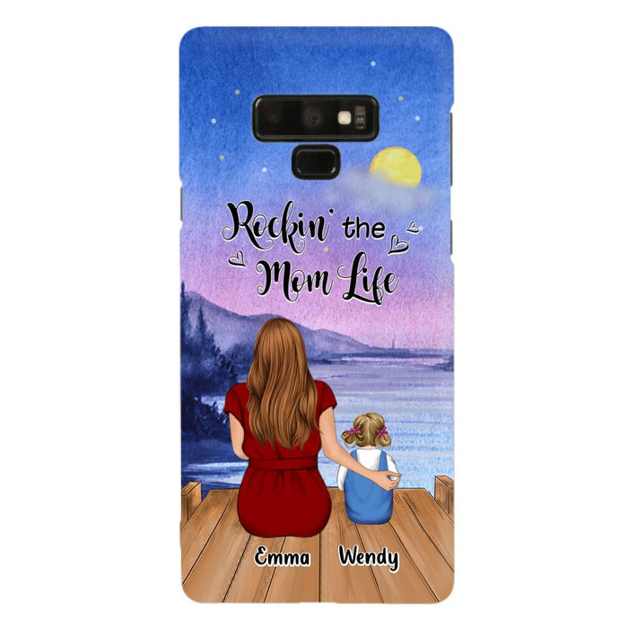 Custom Personalized Mom Phone Case - Mom With Upto 5 Children - Best Gift For Mother's Day/Family - Rockin' The Mom Life - Case for iPhone/Samsung