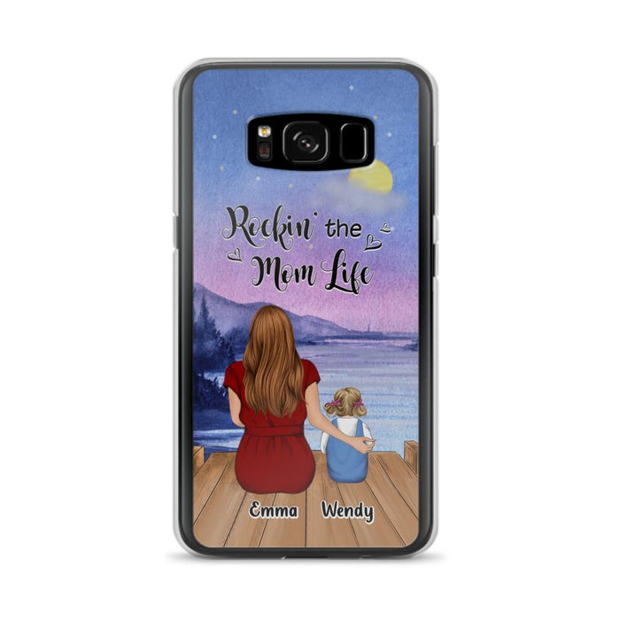 Custom Personalized Mom Phone Case - Mom With Upto 5 Children - Best Gift For Mother's Day/Family - Rockin' The Mom Life - Case for iPhone/Samsung