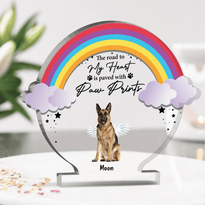 Custom Personalized Dogs At The Rainbow Bridge Acrylic Plaque - Memorial Gift Dog Lover - A Piece Of My Heart Is At The Rainbow Bridge
