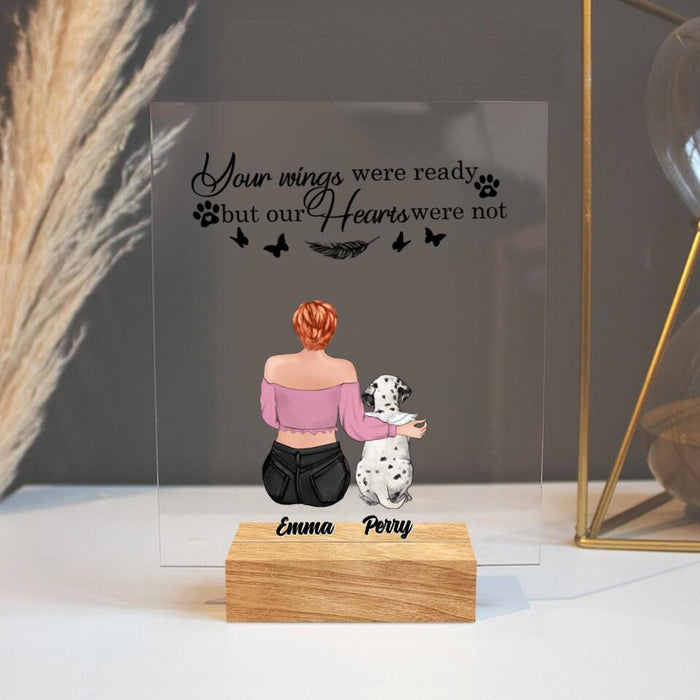 Custom Personalized Memorial Pet Acrylic Plaque - Upto 5 Dogs/Cats - Memorial Gift Idea For Dog/Cat Lover - You Were My Favorite Hello And My Hardest Goodbye
