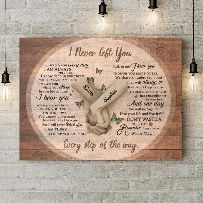 Personalized Never Left You Canvas - Memorial Gift For The Loss Of Loved Ones - Remember I Am Always With You