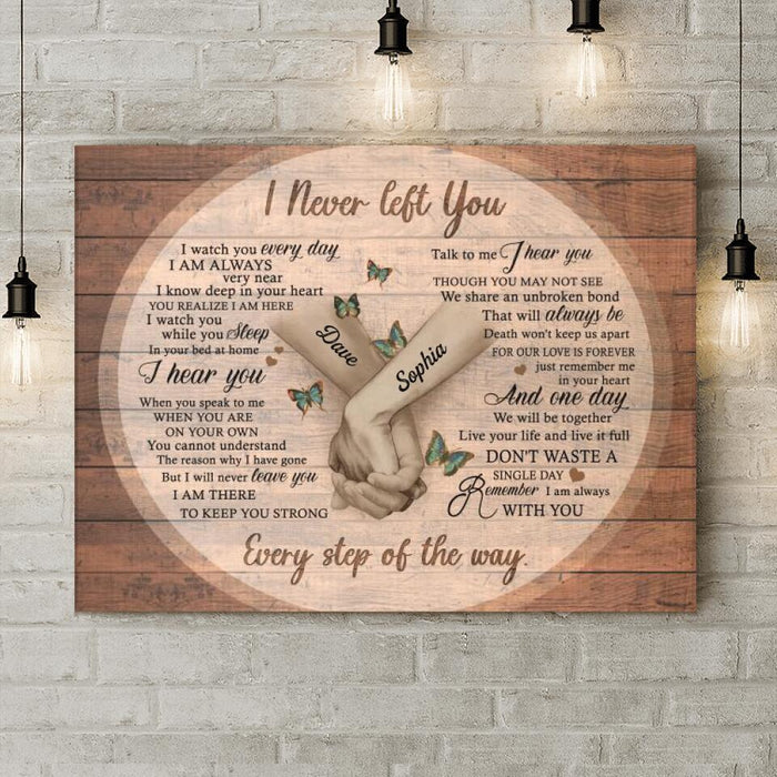 Custom Personalized Never Left You Canvas - Memorial Gift For The Loss Of Loved Ones - Remember I Am Always With You