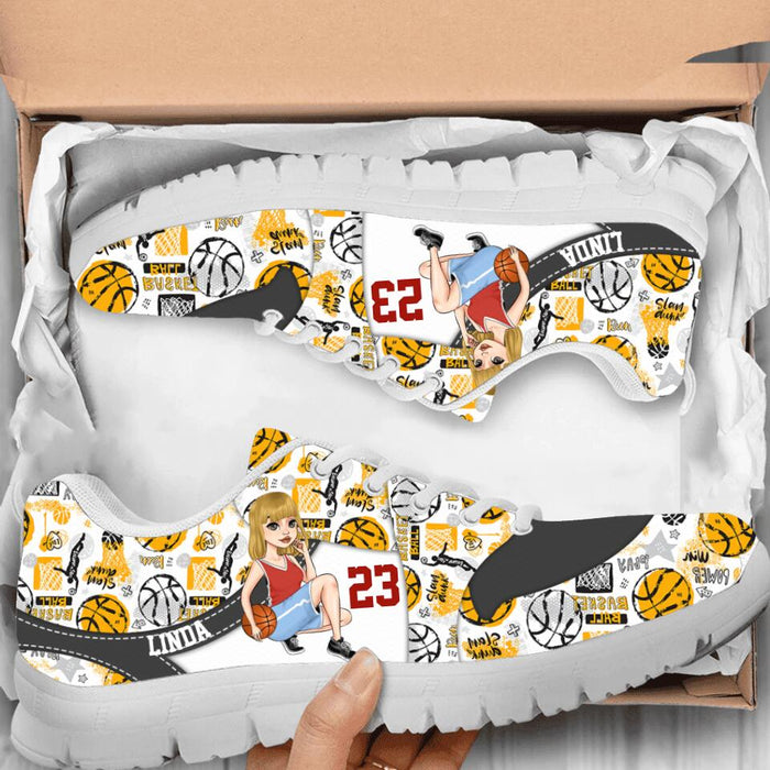 Custom Personalized Basketball Girl Sneakers - Gift Idea For Basketball Lovers