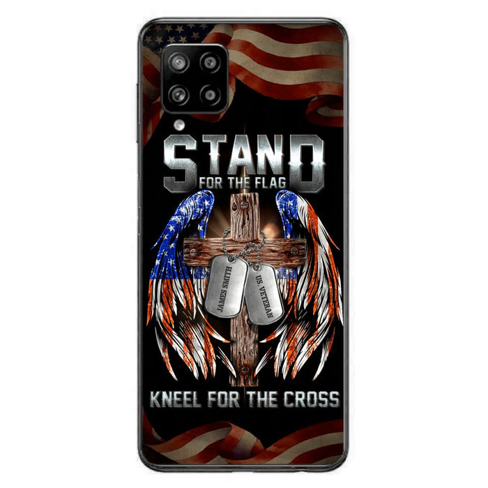 Custom Personalized U.S Veteran Phone Case - Gift Idea for Father/Veteran/ Independence Day - Stand For The Flag Kneel For The Cross - Case For iPhone And Samsung