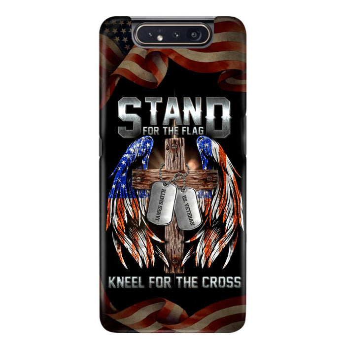 Custom Personalized U.S Veteran Phone Case - Gift Idea for Father/Veteran/ Independence Day - Stand For The Flag Kneel For The Cross - Case For iPhone And Samsung