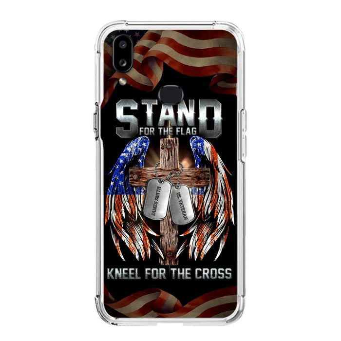 Custom Personalized U.S Veteran Phone Case - Gift Idea for Father/Veteran/ Independence Day - Stand For The Flag Kneel For The Cross - Case For iPhone And Samsung