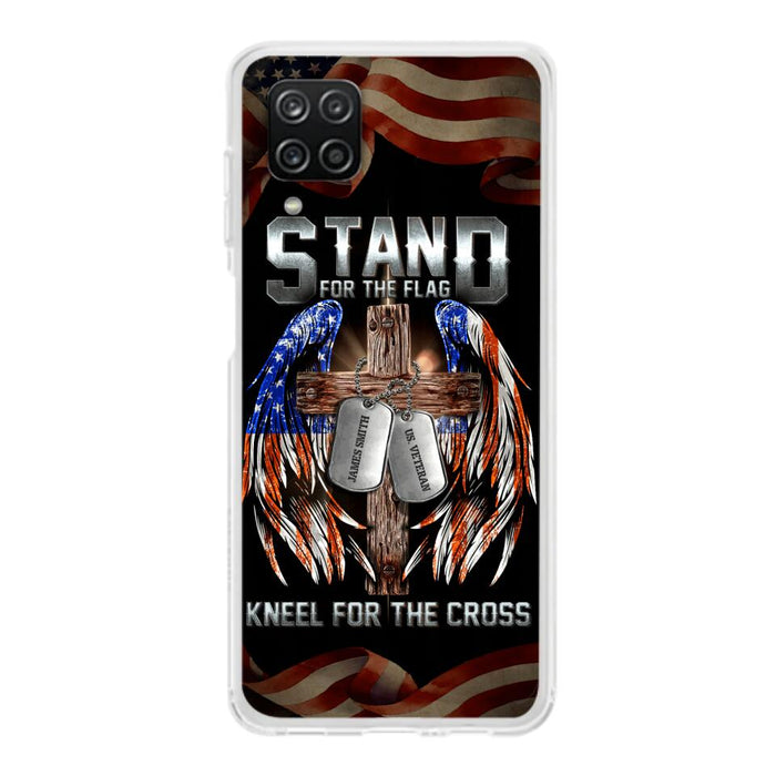 Custom Personalized U.S Veteran Phone Case - Gift Idea for Father/Veteran/ Independence Day - Stand For The Flag Kneel For The Cross - Case For iPhone And Samsung