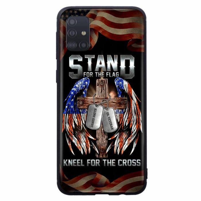 Custom Personalized U.S Veteran Phone Case - Gift Idea for Father/Veteran/ Independence Day - Stand For The Flag Kneel For The Cross - Case For iPhone And Samsung