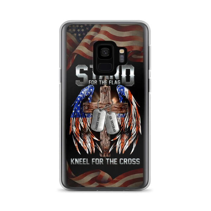 Custom Personalized U.S Veteran Phone Case - Gift Idea for Father/Veteran/ Independence Day - Stand For The Flag Kneel For The Cross - Case For iPhone And Samsung