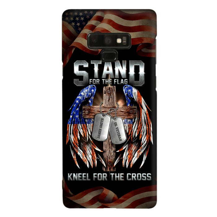 Custom Personalized U.S Veteran Phone Case - Gift Idea for Father/Veteran/ Independence Day - Stand For The Flag Kneel For The Cross - Case For iPhone And Samsung