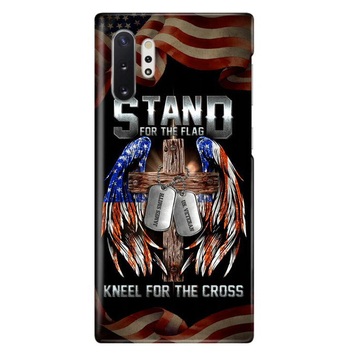 Custom Personalized U.S Veteran Phone Case - Gift Idea for Father/Veteran/ Independence Day - Stand For The Flag Kneel For The Cross - Case For iPhone And Samsung