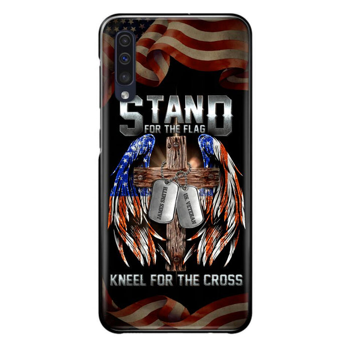 Custom Personalized U.S Veteran Phone Case - Gift Idea for Father/Veteran/ Independence Day - Stand For The Flag Kneel For The Cross - Case For iPhone And Samsung