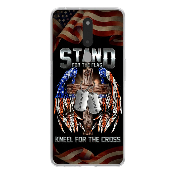 Custom Personalized U.S Veteran Phone Case - Gift Idea for Father/Veteran/ Independence Day - Stand For The Flag Kneel For The Cross - Case For Xiaomi, Oppo And Huawei