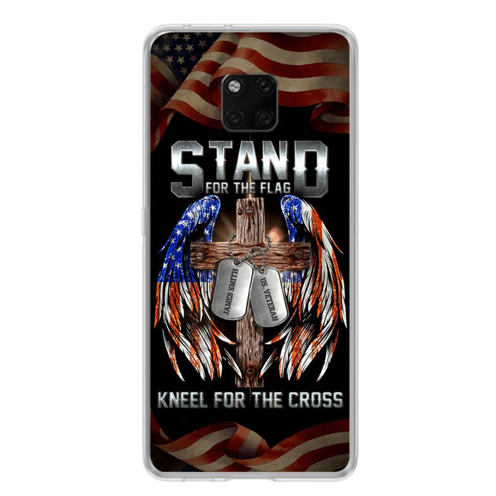 Custom Personalized U.S Veteran Phone Case - Gift Idea for Father/Veteran/ Independence Day - Stand For The Flag Kneel For The Cross - Case For Xiaomi, Oppo And Huawei