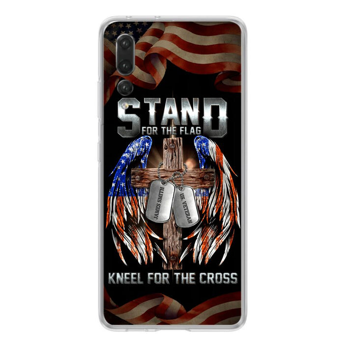 Custom Personalized U.S Veteran Phone Case - Gift Idea for Father/Veteran/ Independence Day - Stand For The Flag Kneel For The Cross - Case For Xiaomi, Oppo And Huawei