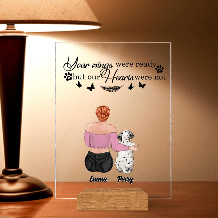 Custom Personalized Memorial Pet Acrylic Plaque - Upto 5 Dogs/Cats - Memorial Gift Idea For Dog/Cat Lover - You Were My Favorite Hello And My Hardest Goodbye