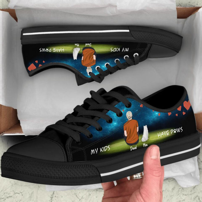 Personalized Pet Mom/Dad Low Top Sneakers - Gift for Couple, Dog Lovers, Cat Lovers - Upto 4 Pets - IC6VNS