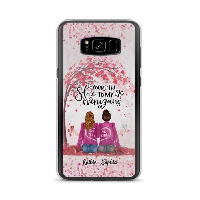 Custom Personalized We Are Best Friends Phone Case - Gift Idea For Friends/ Besties/ Sisters - Upto 5 Girls - You're The She To My Nanigans - Case For iPhone & Samsung