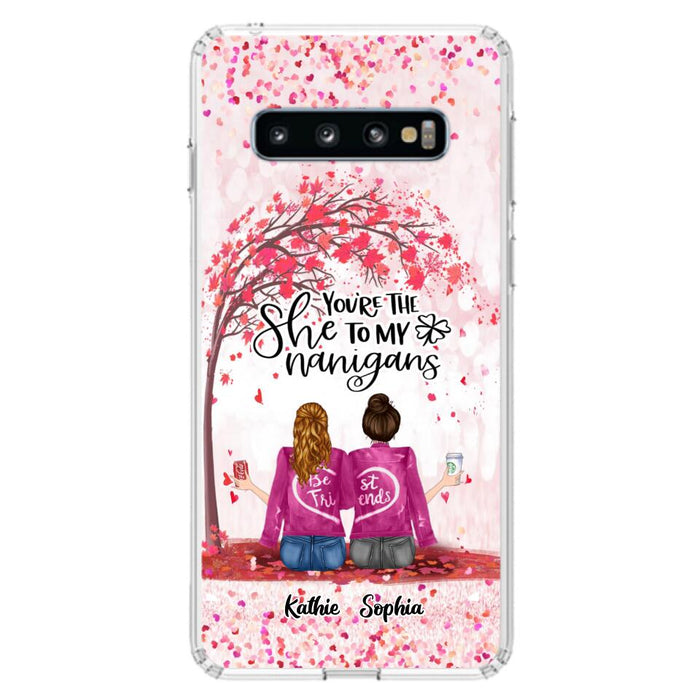 Custom Personalized We Are Best Friends Phone Case - Gift Idea For Friends/ Besties/ Sisters - Upto 5 Girls - You're The She To My Nanigans - Case For iPhone & Samsung