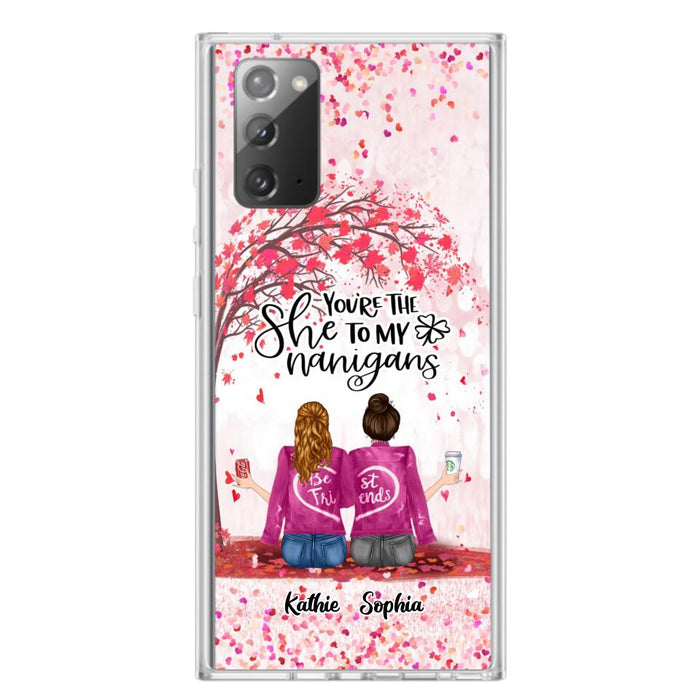 Custom Personalized We Are Best Friends Phone Case - Gift Idea For Friends/ Besties/ Sisters - Upto 5 Girls - You're The She To My Nanigans - Case For iPhone & Samsung