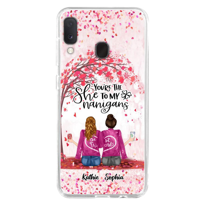 Custom Personalized We Are Best Friends Phone Case - Gift Idea For Friends/ Besties/ Sisters - Upto 5 Girls - You're The She To My Nanigans - Case For iPhone & Samsung